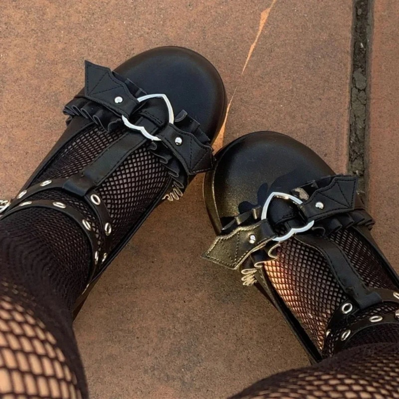Chunky Sneaker Platform - أحذية ماري جينز نسائية جديدة بكعب