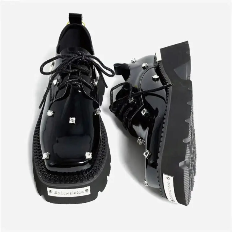 Chunky Sneaker Platform - أحذية نسائية بدون كعب كريستال أحذية