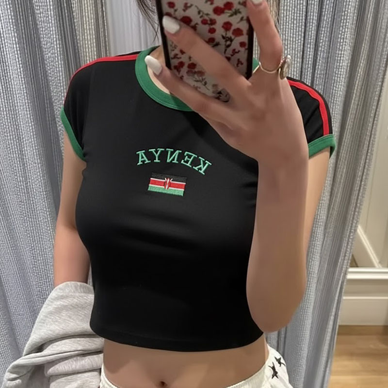 Street Fashion Kenya - كينيا مطبوعة المحاصيل الأعلى Y2K مثير