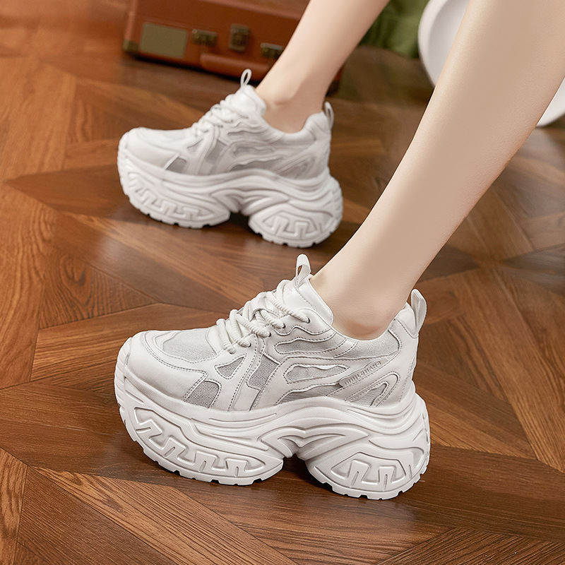 Chunky Sneaker Platform - أحذية رياضية نسائية أنيقة بنعل سميك،