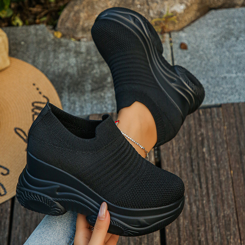 المرأة محبوك الأبيض أحذية رياض - مراجعة Chunky Sneaker Platform وسعره